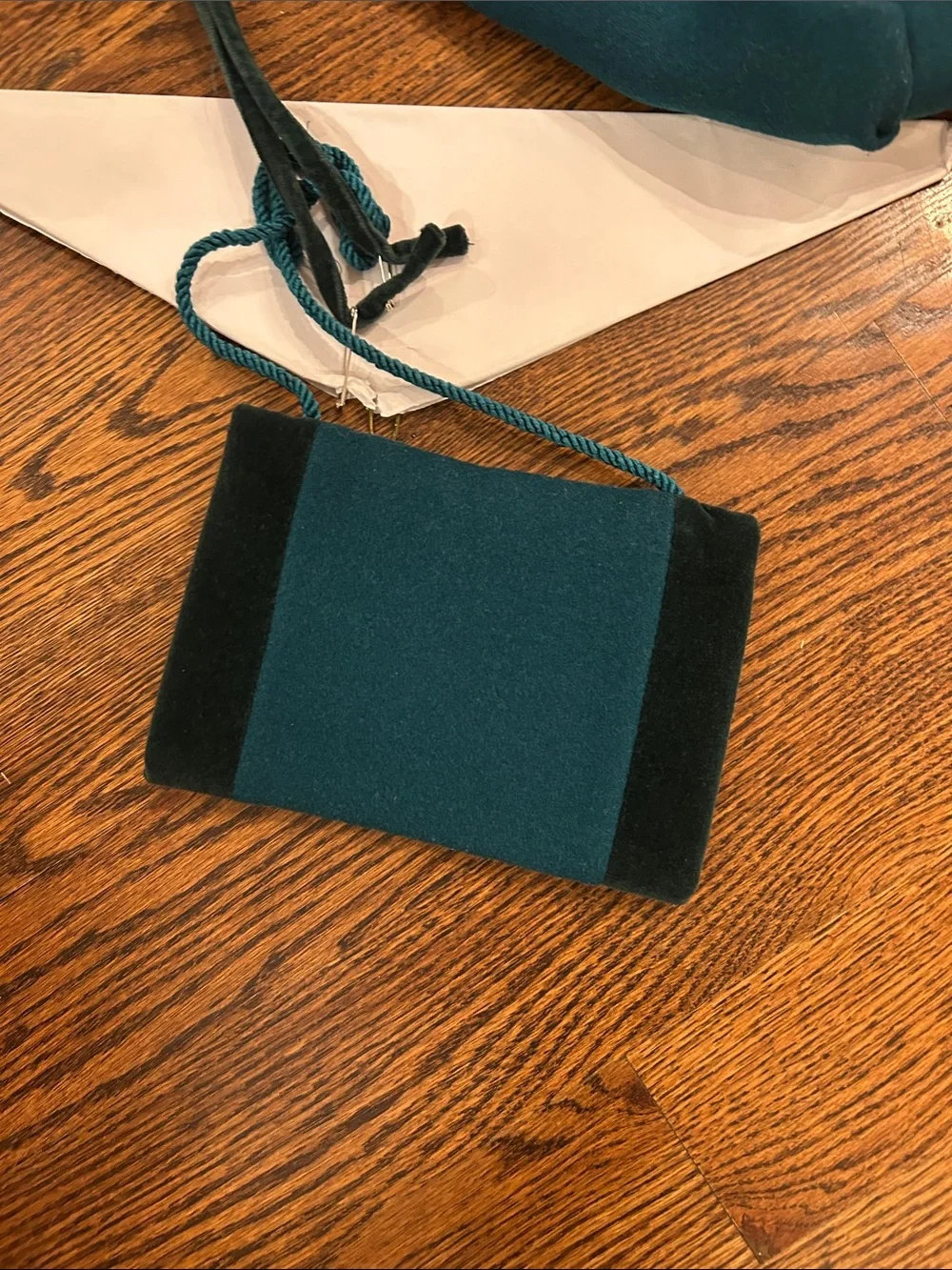 Rothschild Teal and Black Girls' Wool Coat with Velvet Accessories